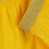 Βαμβακερή φούστα με ελαστική μέση σε χρυσό, κίτρινη Benetton 238297 3