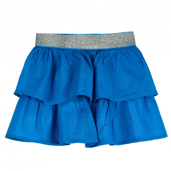 Βαμβακερή φούστα με ελαστική μέση σε ασημί, μπλε Benetton 238299 