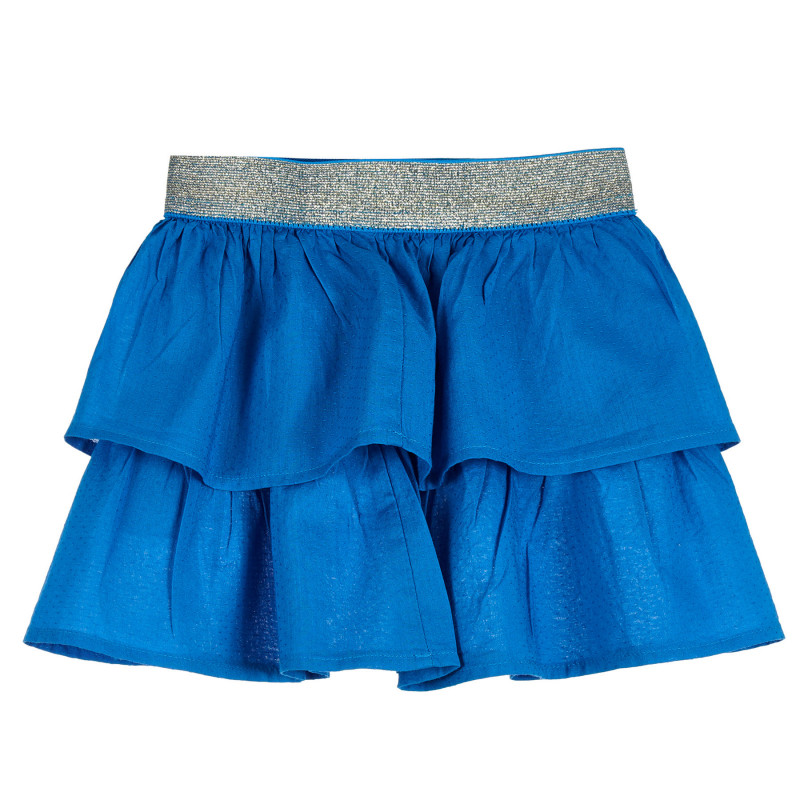 Βαμβακερή φούστα με ελαστική μέση σε ασημί, μπλε  238299