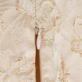 Φόρεμα με φλοράλ τύπωμα και χρυσά νήματα, μπεζ Benetton 238321 3
