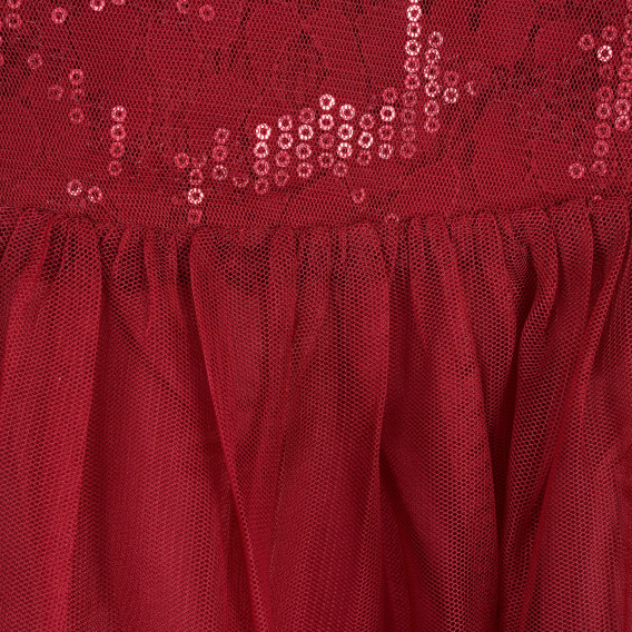 Κοντομάνικο φόρεμα με πούλιες και φούστα από τούλι για μωρό, κόκκινο Benetton 238324 6
