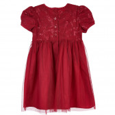 Κοντομάνικο φόρεμα με πούλιες και φούστα από τούλι για μωρό, κόκκινο Benetton 238326 8