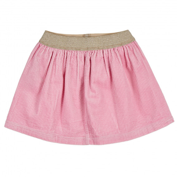 Βαμβακερή φούστα τζιν με ελαστική μέση σε χρυσό, ροζ Benetton 238335 