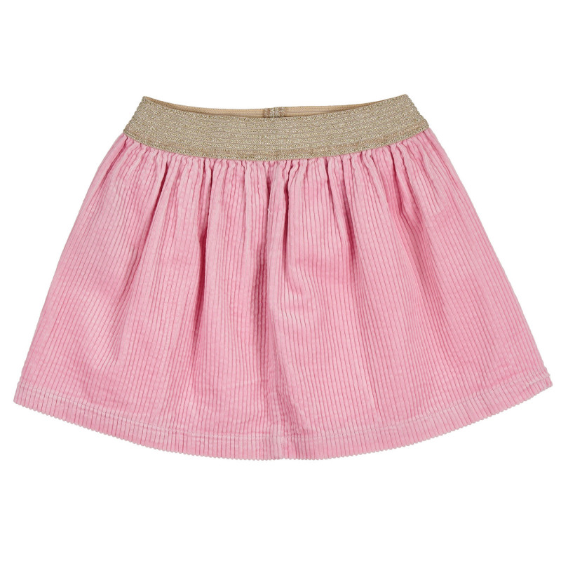 Βαμβακερή φούστα τζιν με ελαστική μέση σε χρυσό, ροζ  238335