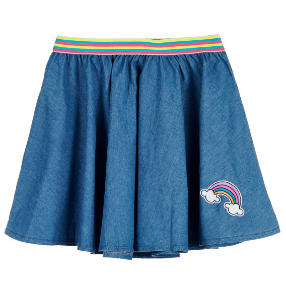 Τζιν φούστα με ελαστική μέση και μικρό σχέδιο, μπλε Benetton 238355 