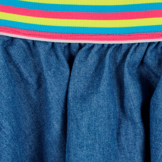 Τζιν φούστα με ελαστική μέση και μικρό σχέδιο, μπλε Benetton 238357 3