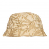Βαμβακερό καπέλο με τύπωμα από φύλλα φοίνικα, μπεζ Benetton 238394 