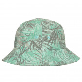 Βαμβακερό καπέλο με σχέδιο πράσινων φύλλων φοινικών για μωρό, πράσινο Benetton 238398 3