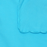 Βαμβακερό φόρεμα με κοντά μανίκια και απλικέ, γαλάζιο Benetton 238443 3