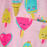 Βαμβακερό φόρεμα με παγωτό και βολάν για μωρά, ροζ Benetton 238466 2