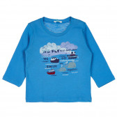 Βαμβακερή μπλούζα με θαλασσινό τύπωμα για μωρό, μπλε Benetton 238469 