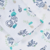 Βαμβακερή μπλούζα με τύπωμα φιγούρες για μωρά, λευκό Benetton 238478 2