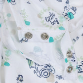 Βαμβακερή μπλούζα με τύπωμα φιγούρες για μωρά, λευκό Benetton 238479 3