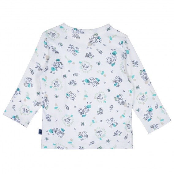 Βαμβακερή μπλούζα με τύπωμα φιγούρες για μωρά, λευκό Benetton 238480 4