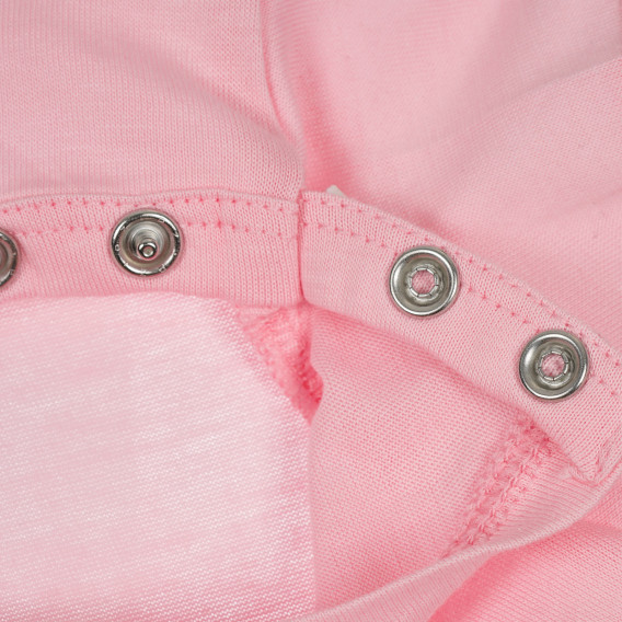 Βαμβακερή μπλούζα με δαντέλα στη μέση για ένα μωρό, ροζ Benetton 238483 3