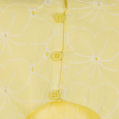 Βαμβακερό φόρεμα με κοντά μανίκια και βολάν για ένα μωρό, κίτρινο Benetton 238487 3
