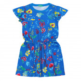 Βαμβακερό φόρεμα με τύπωμα ανανά, γαλάζιο Benetton 238545 