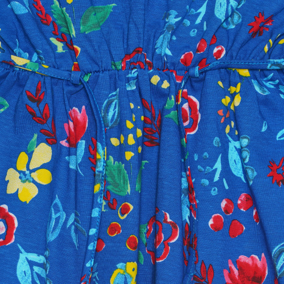 Βαμβακερό φόρεμα με τύπωμα ανανά, γαλάζιο Benetton 238546 2