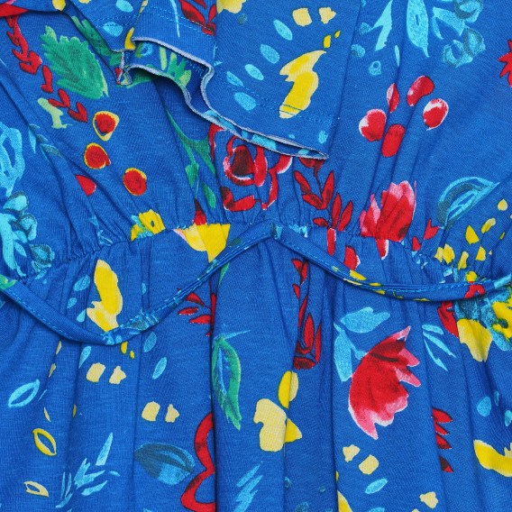 Βαμβακερό φόρεμα με τύπωμα ανανά, γαλάζιο Benetton 238548 3