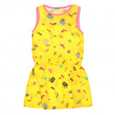 Φόρεμα με εικονικό σχέδιο και ροζ αποχρώσεις, κίτρινο Benetton 238561 