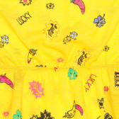 Φόρεμα με εικονικό σχέδιο και ροζ αποχρώσεις, κίτρινο Benetton 238562 2