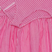 Αμάνικο βαμβακερό φόρεμα με λάστιχο και άσπρες ροζ ρίγες Benetton 238576 3