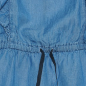 Βαμβακερό φόρεμα με βολάν και ελαστική μέση, μπλε Benetton 238617 2