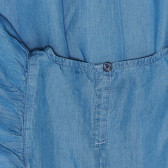 Βαμβακερό φόρεμα με βολάν και ελαστική μέση, μπλε Benetton 238619 3