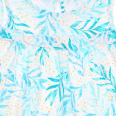 Βαμβακερό πουκάμισο με τύπωμα από φύλλα φοίνικα, λευκό Benetton 238627 4