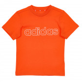 Βαμβακερό μπλουζάκι ESSENTIALS LOGO TEE, πορτοκαλί Adidas 238857 