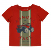 Μπλουζάκι από οργανικό βαμβάκι με γραφικό σχέδιο για ένα μωρό, κόκκινο Name it 238898 