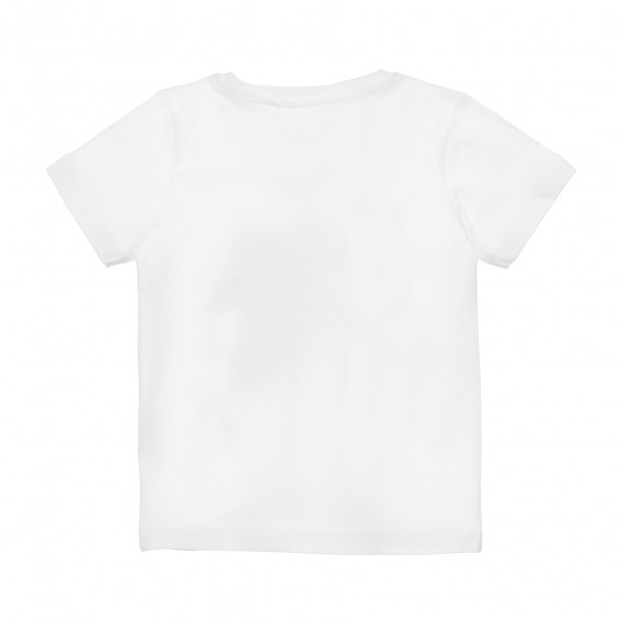 Μπλουζάκι από οργανικό βαμβάκι με γραφικό σχέδιο για ένα μωρό, λευκό χρώμα Name it 238904 4