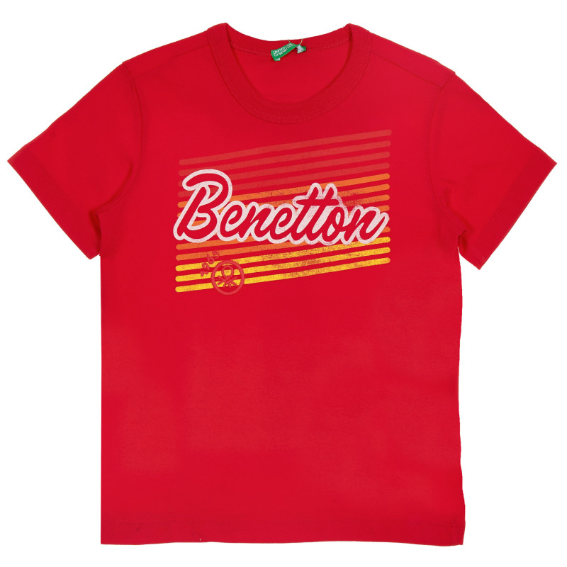 Βαμβακερό μπλουζάκι με την επιγραφή της μάρκας για ένα μωρό, με κόκκινο χρώμα  238935