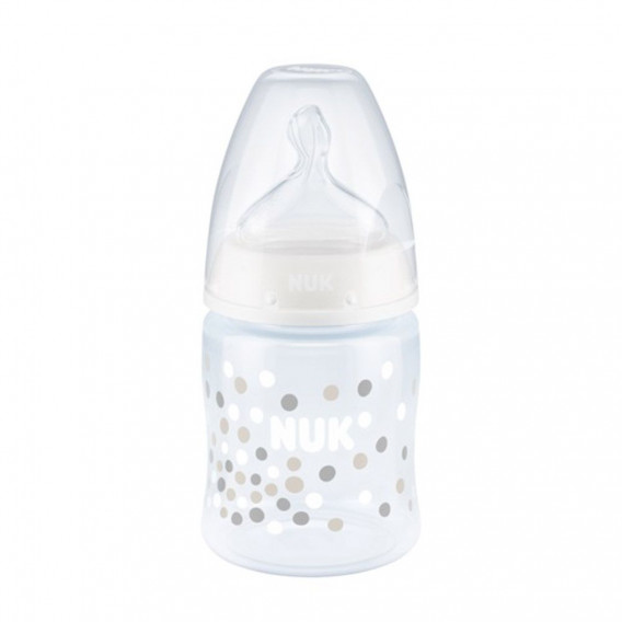 Μπουκάλι πολυπροπυλενίου First Choice, Termo control με πιπίλα μέσης ροής 0-6 μήνες, 150 ml, Λευκό NUK 238953 