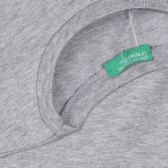 Βαμβακερό μπλουζάκι με το λογότυπο της μάρκας, σε γκρι χρώμα Benetton 239066 2