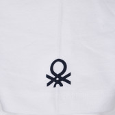 Βαμβακερό μπλουζάκι με λογότυπο της μάρκας, σε λευκό χρώμα Benetton 239070 2