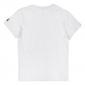 Βαμβακερό μπλουζάκι με λογότυπο της μάρκας, σε λευκό χρώμα Benetton 239072 4