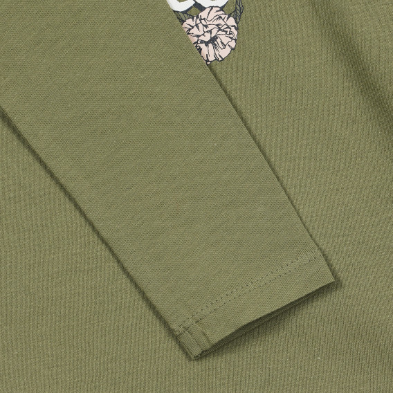 Μπλούζα με μακριά μανίκια από βιολογικό βαμβάκι, πράσινο Name it 239135 3