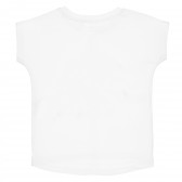 Μπλουζάκι από βιολογικό βαμβάκι με τυπωμένη ύλη και σχέδιο κεράσι, λευκό Name it 239155 2