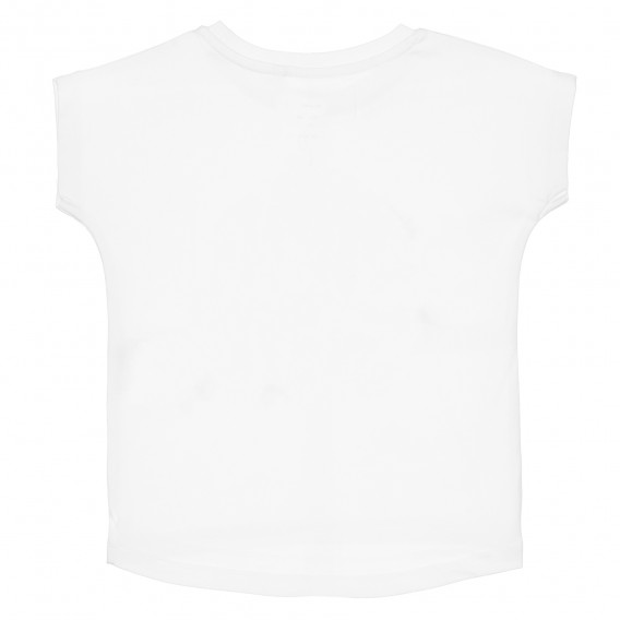 Μπλουζάκι από βιολογικό βαμβάκι με τυπωμένη ύλη και σχέδιο κεράσι, λευκό Name it 239155 2
