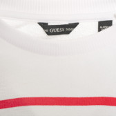 Βαμβακερή κοντή μπλούζα με μακριά μανίκια και το λογότυπο της μάρκας, λευκή Guess 239191 3