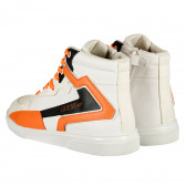 Υψηλά αθλητικά παπούτσια με πορτοκαλί τόνους, λευκό Guess 239201 2