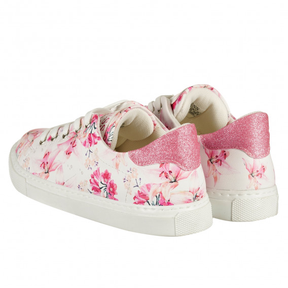 Πάνινα παπούτσια με floral τύπωμα, λευκό Guess 239208 2
