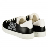 Πάνινα παπούτσια με λευκές πινελιές, μαύρο Guess 239225 2