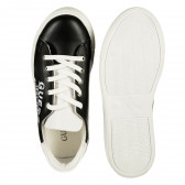 Πάνινα παπούτσια με λευκές πινελιές, μαύρο Guess 239226 3