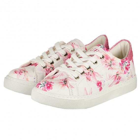 Πάνινα παπούτσια με floral σχέδιο, σε λευκό Guess 239227 