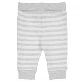 Βαμβακερό ριγέ παιδικό παντελόνι σε λευκό και γκρι χρώμα Idexe 239312 4