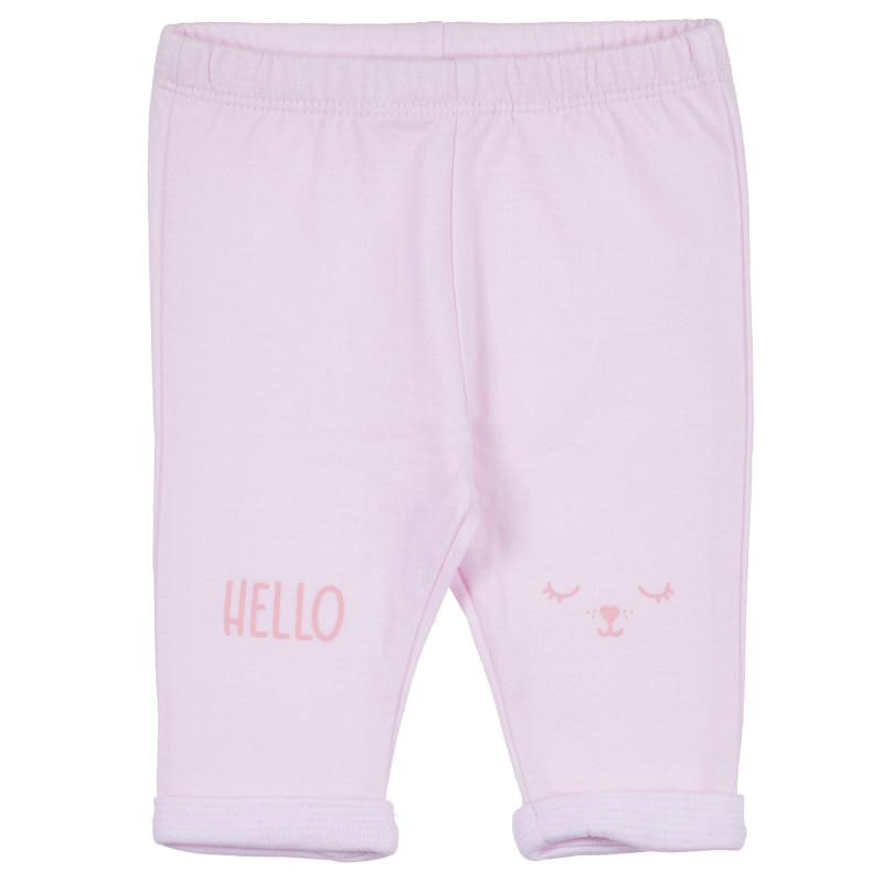 Βαμβακερό παντελόνι με διπλωμένα πόδια για ένα μωρό, ροζ  239313