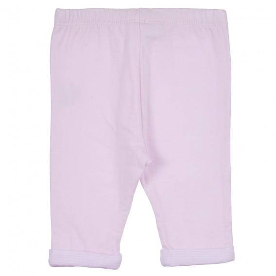 Βαμβακερό παντελόνι με διπλωμένα πόδια για ένα μωρό, ροζ Idexe 239316 4