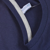 Βαμβακερή μπλούζα με τη λεζάντα yeah right, μπλε Idexe 239335 3
